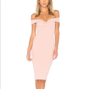 Nookie Dolly Midi Dress in blush - L fits size 8